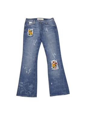 MISS LOLA Floral Designer Denim Pants Jeans Womens 30x34